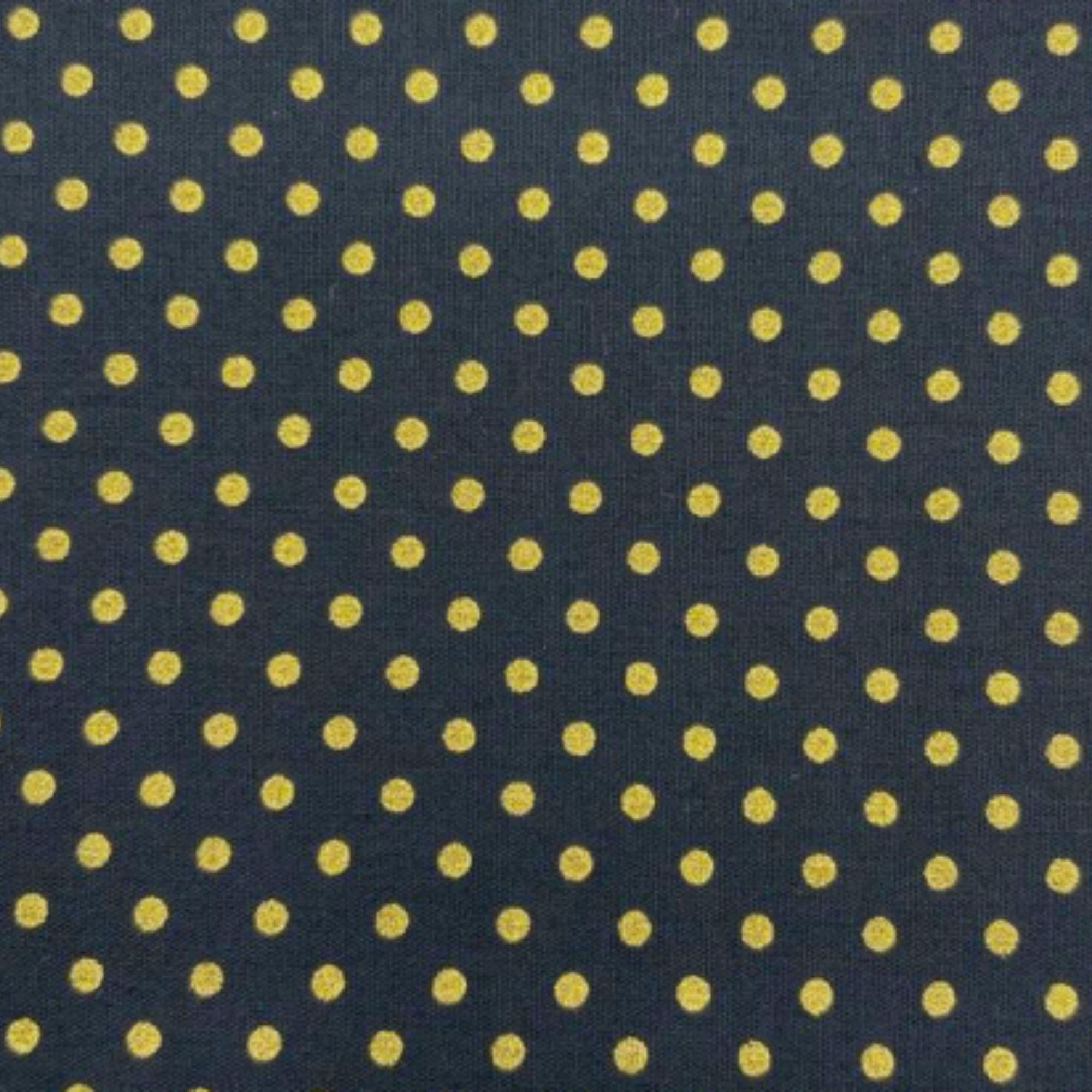 Tela algodón  navidad con topos dorados y fondo azul — imagen 1