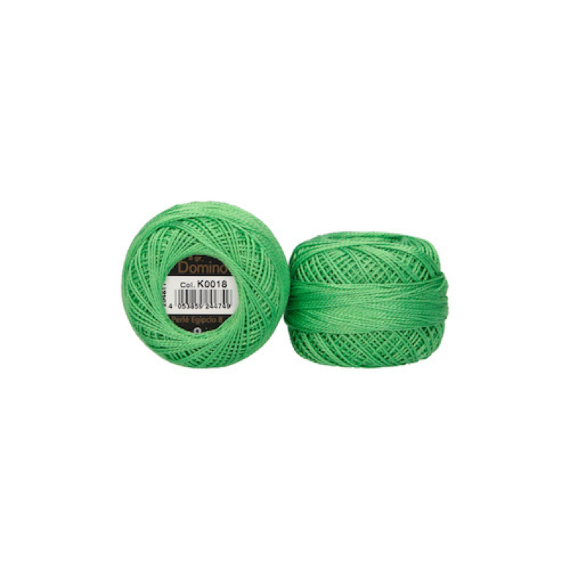 Hilo perle Algodón egipcio Domino K0018 Nº 8 verde — imagen 1