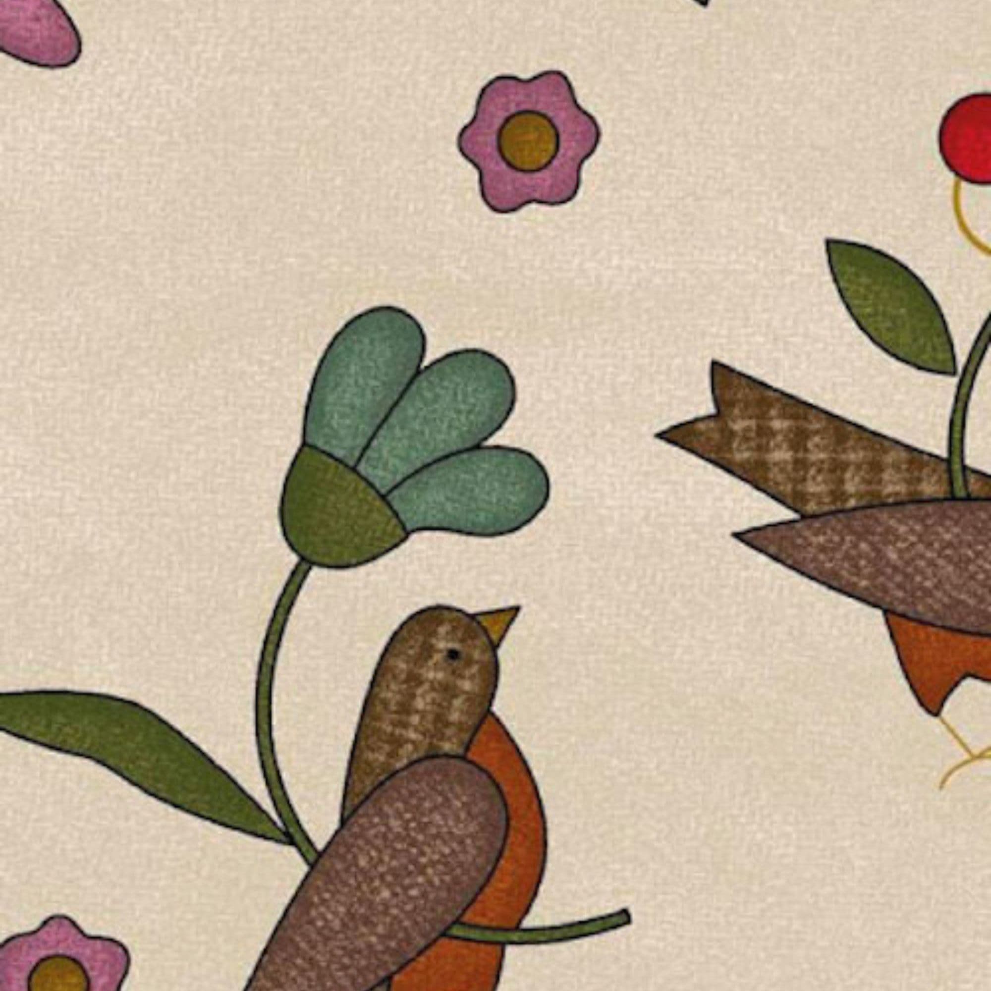 Franela con pájaros y flores — imagen 1