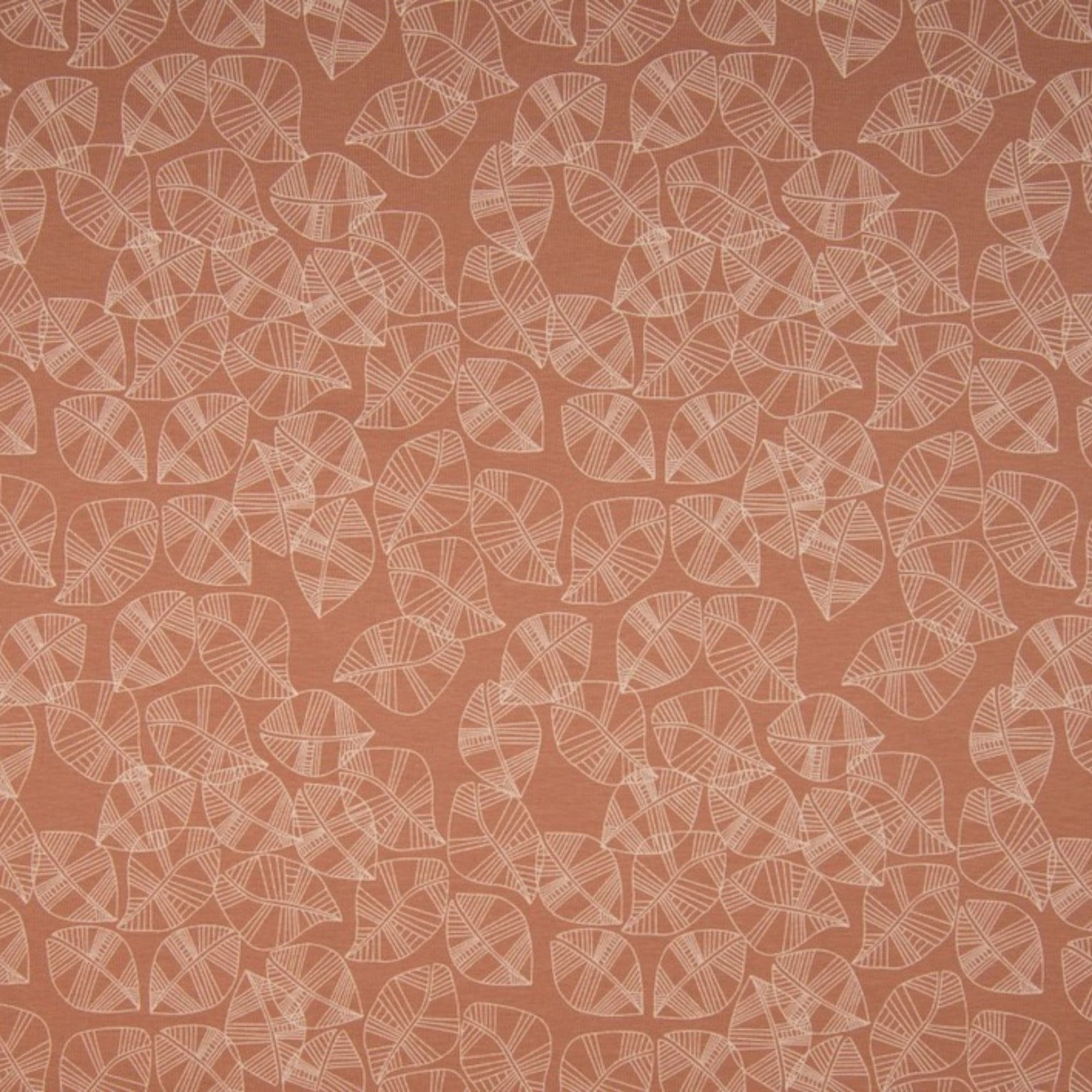 Jersey estampado hojas con fondo teja — imagen 1