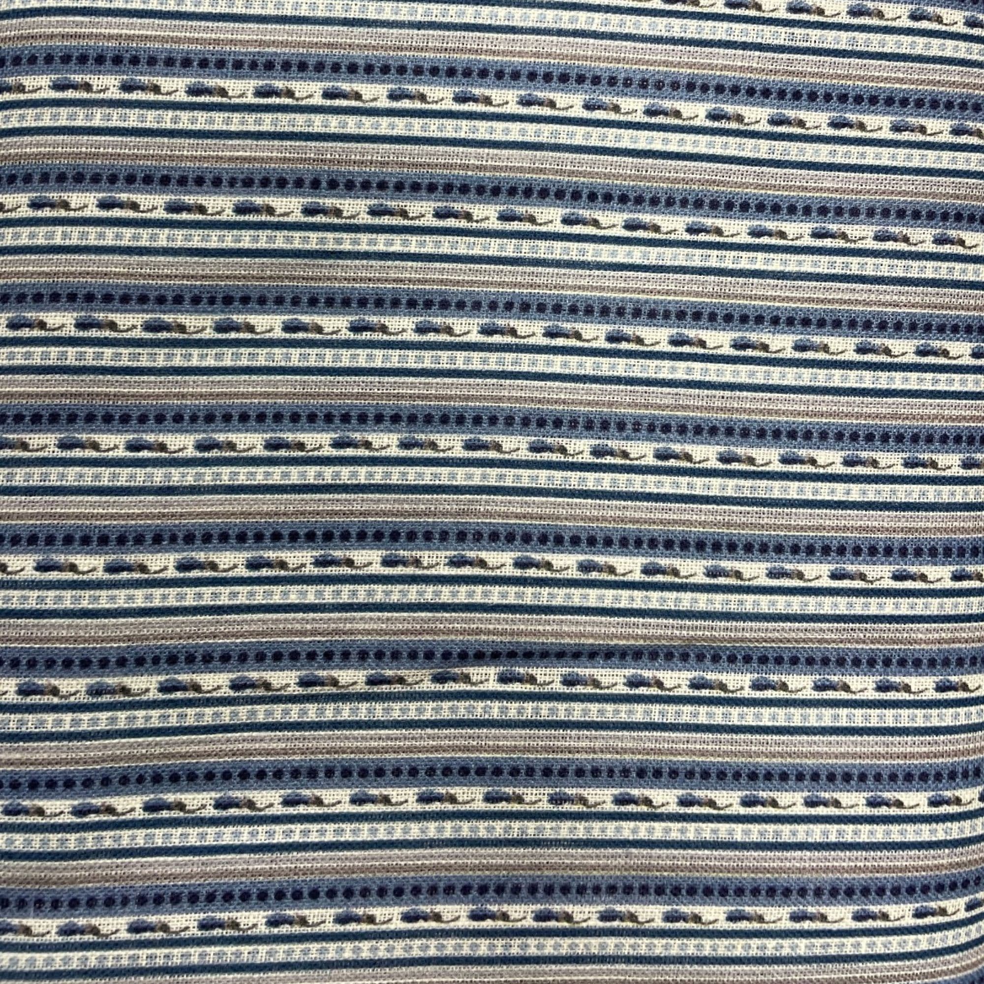 Lino estampado con rayas azules y grises — imagen 1