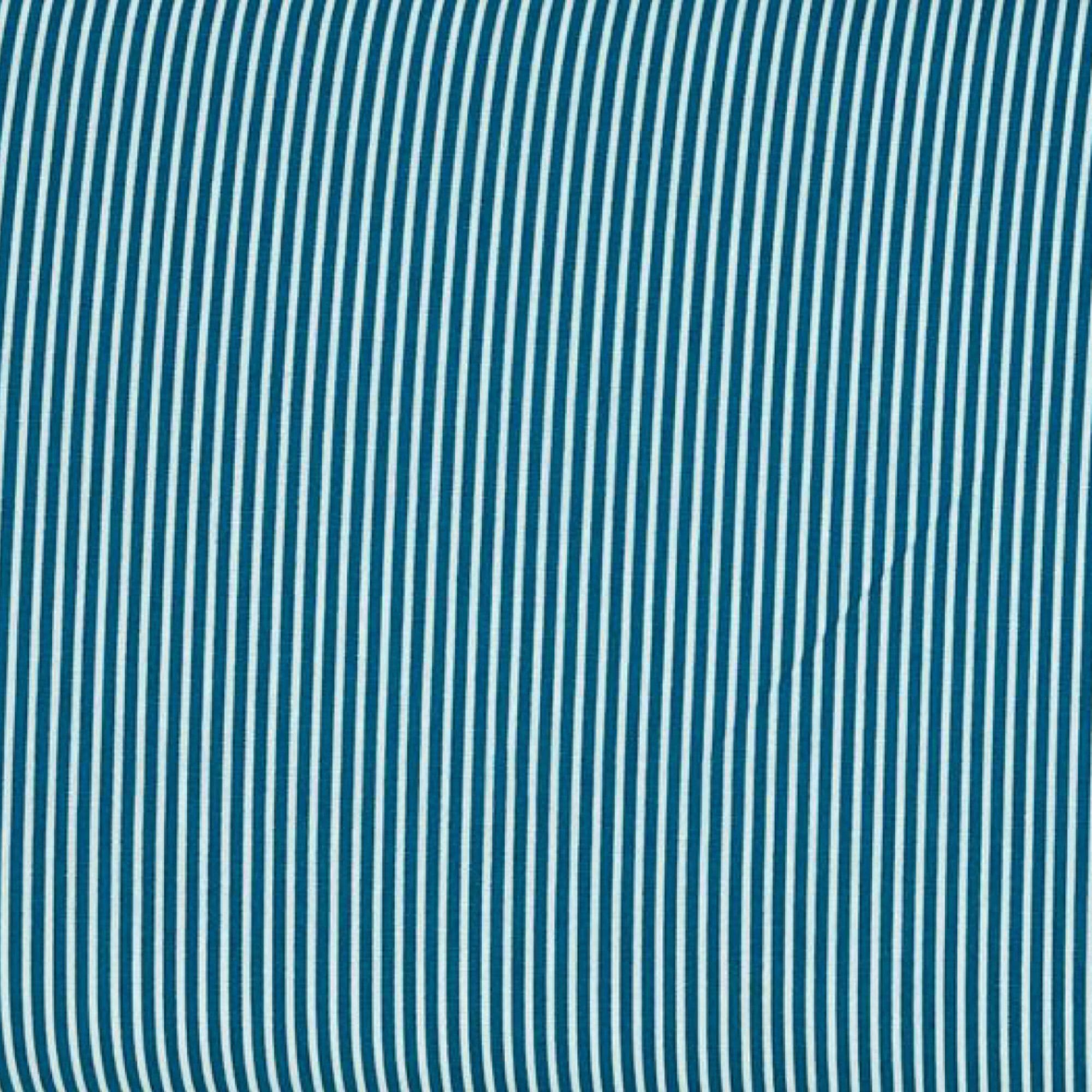 Tela algodón estampada rayas blancas y verde azulado — imagen 1