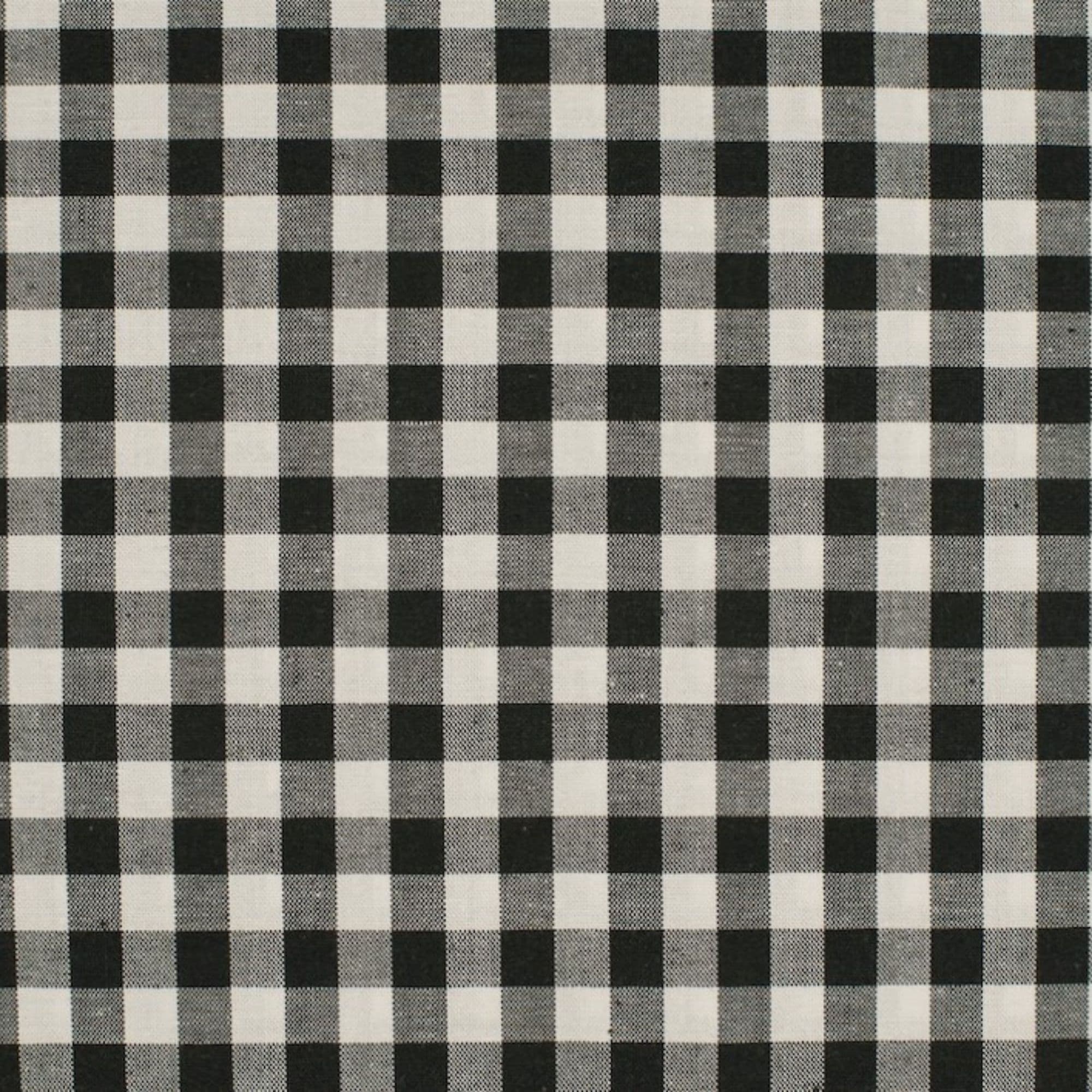 Tela, algodón, cuadros  grandes negros( 1cm) — imagen 1