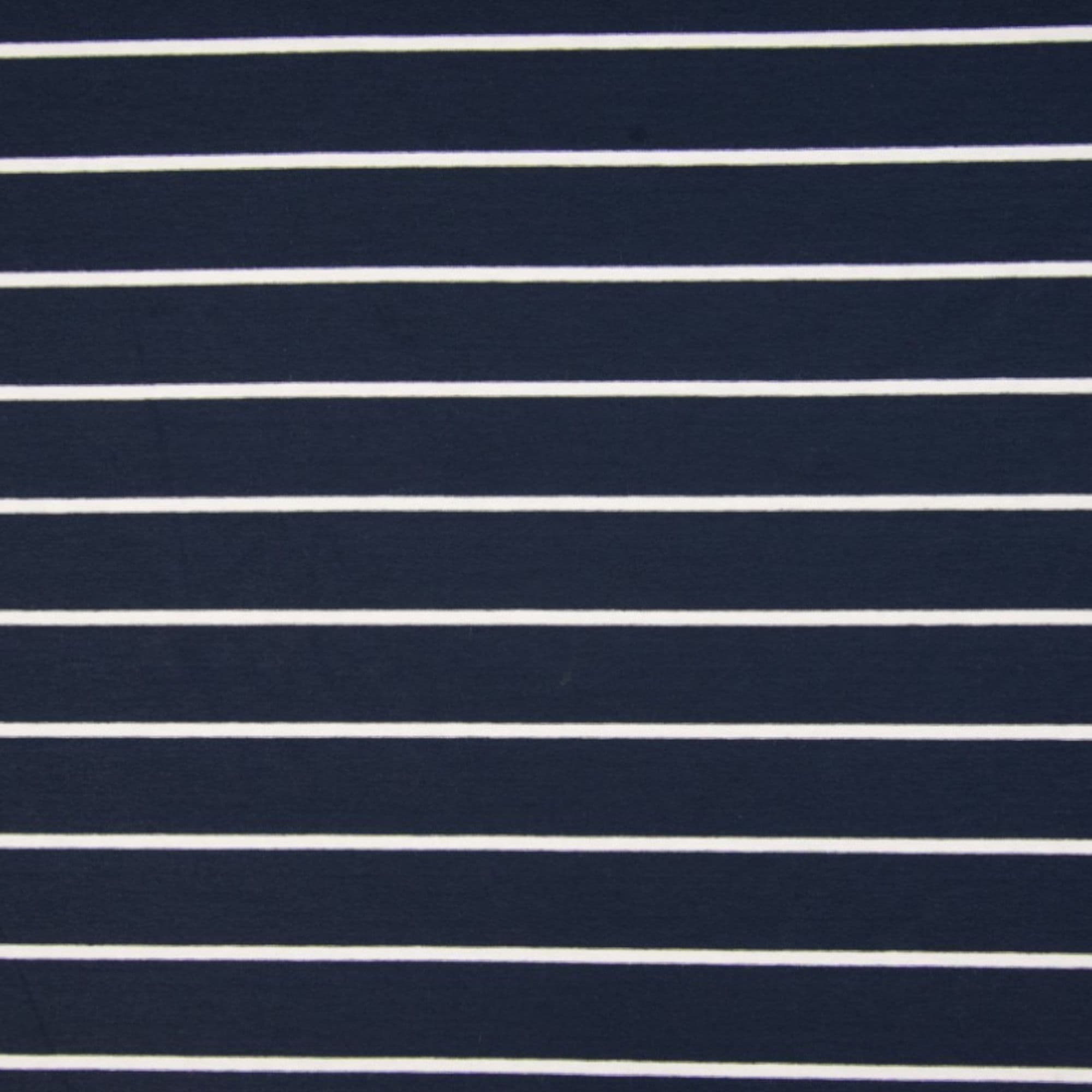 Tela viscosa, con rayas horizontales blancas y fondo azul navy — imagen 1