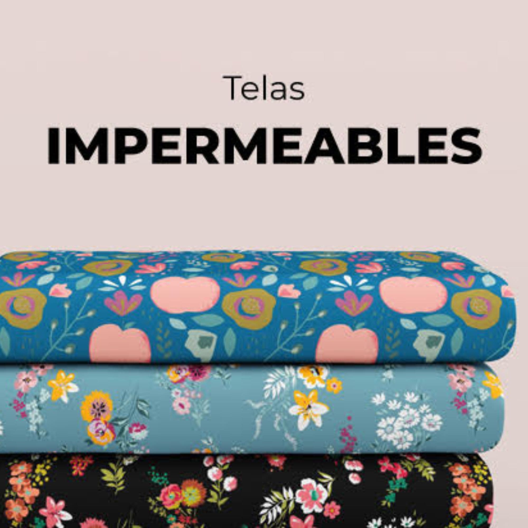 Tela algodón impermeable flores marrones — imagen 2