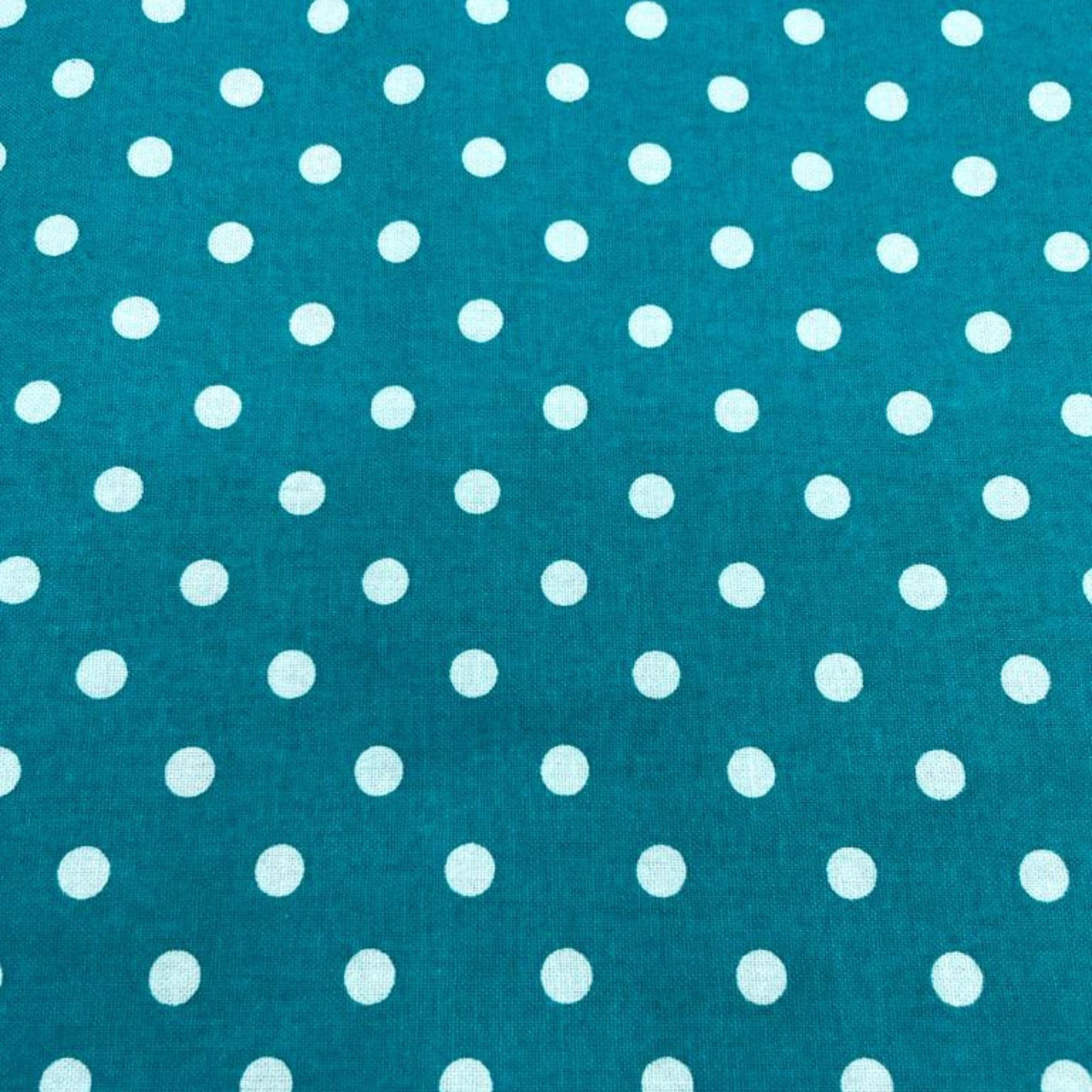 Algodón 100% topos grandes turquesas — imagen 1