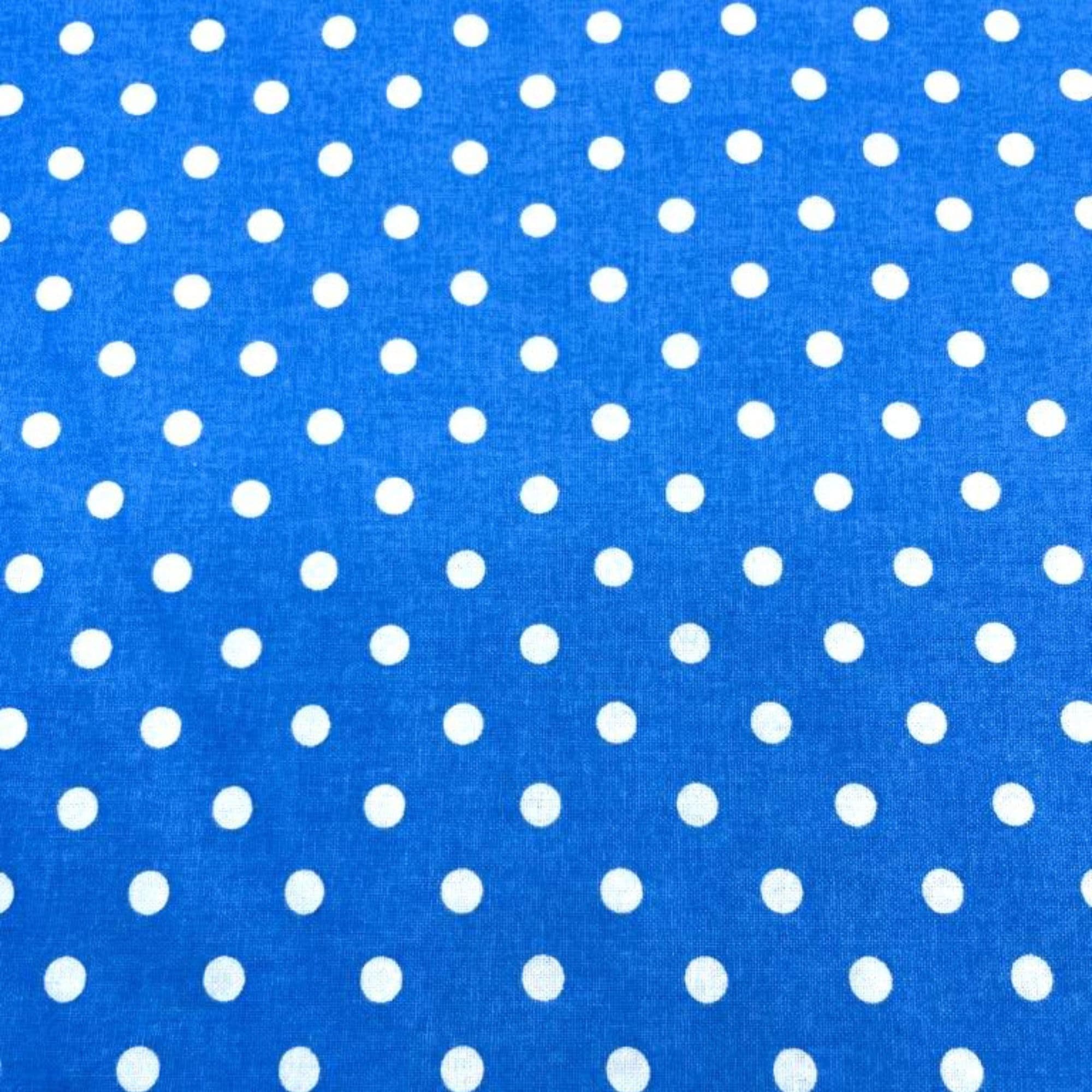 Algodón 100% topos grandes azul eléctrico — imagen 1