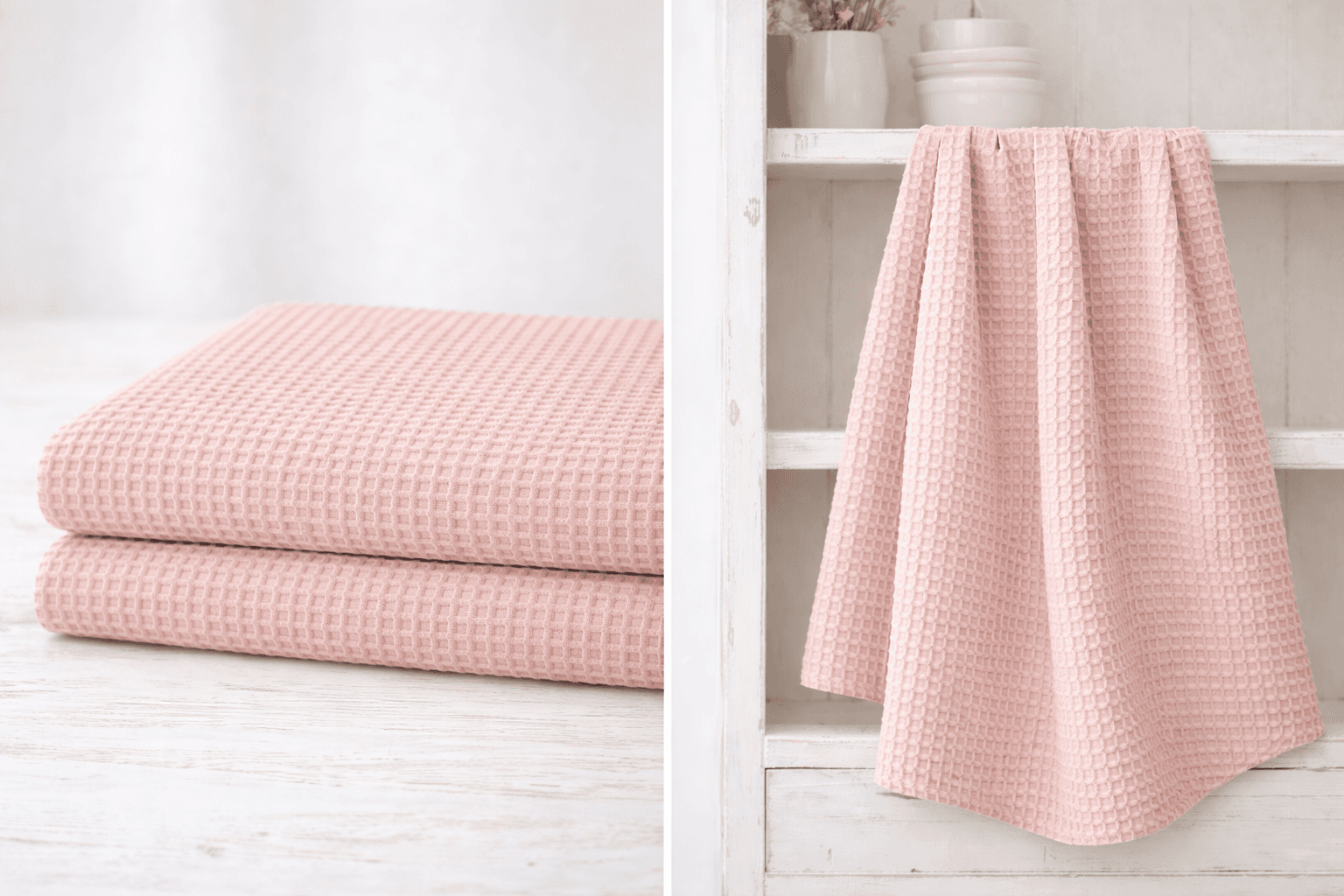 Algodón Waffle “Brisa Rosa claro”- 150 cm ancho — imagen 1