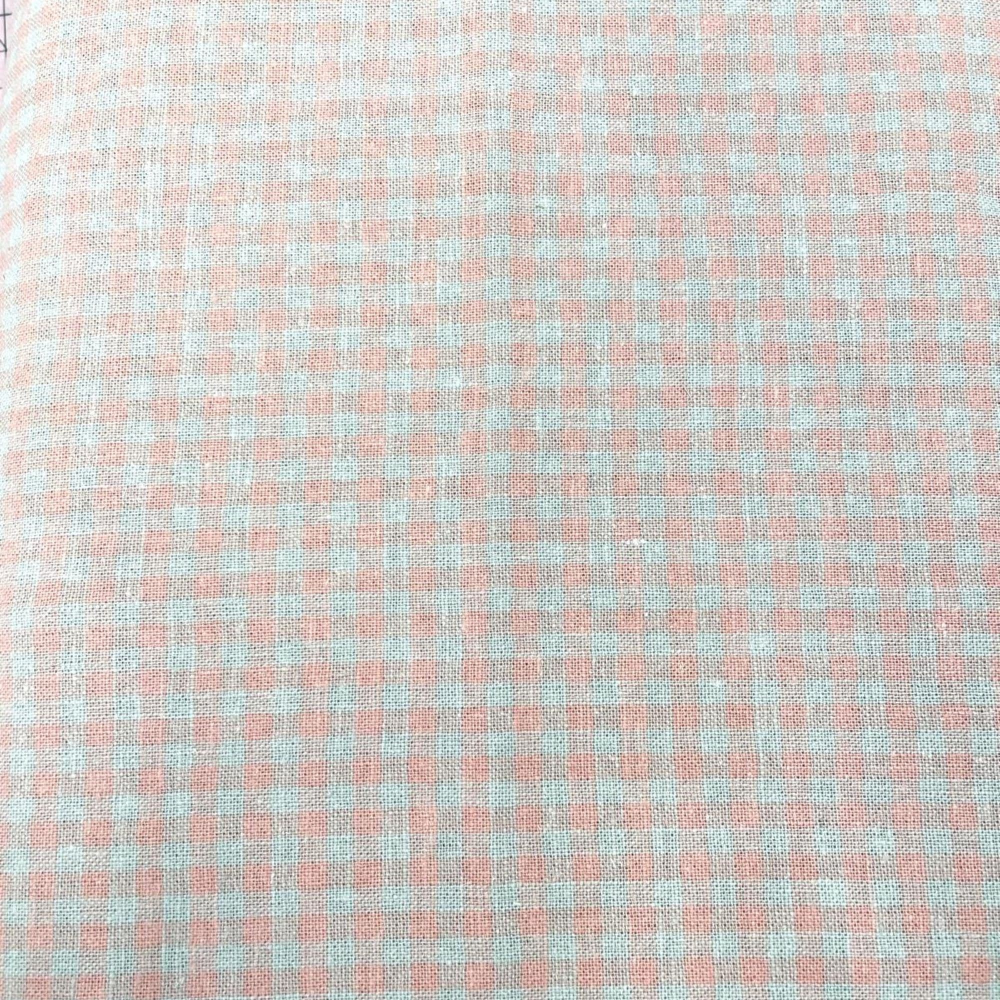 Tela patchwork algodón lino  lino/ coral — imagen 1