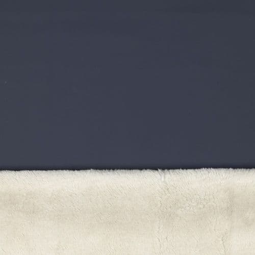 Tela polipiel con borreguito color navy — imagen 1