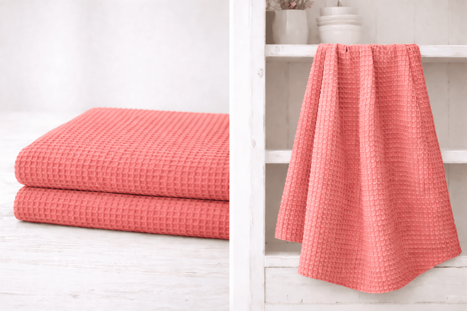 Algodón Waffle “Brisa Rosa fuerte”- 150 cm ancho — imagen 1