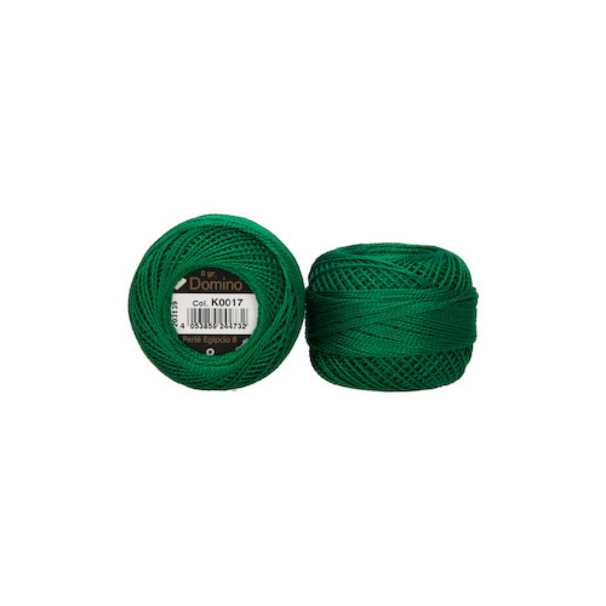 Hilo perle Algodón egipcio Domino K0017Nº 8 Verde — imagen 1