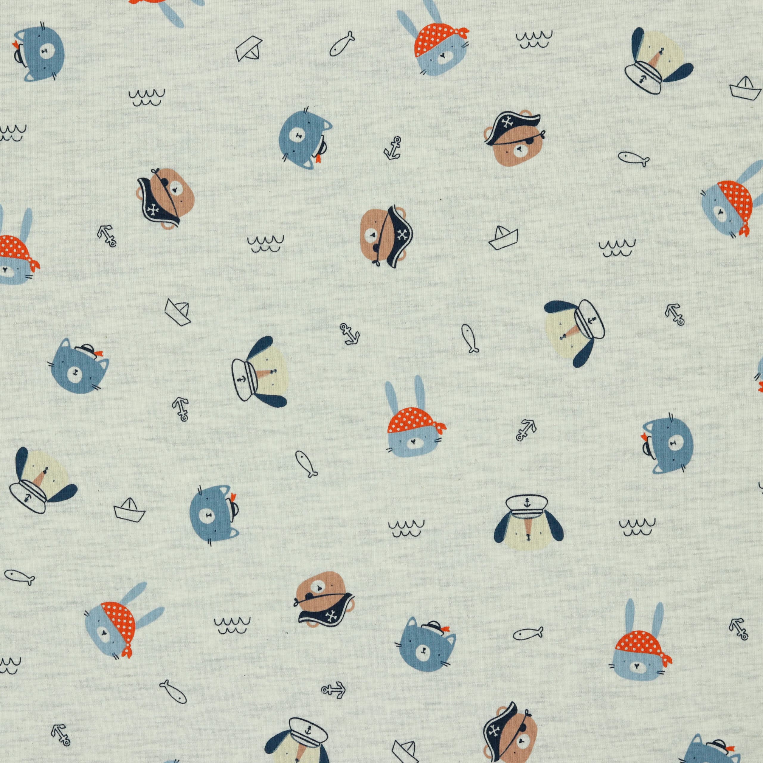Jersey estampado piratas cariñosos fondo ecru melange — imagen 1
