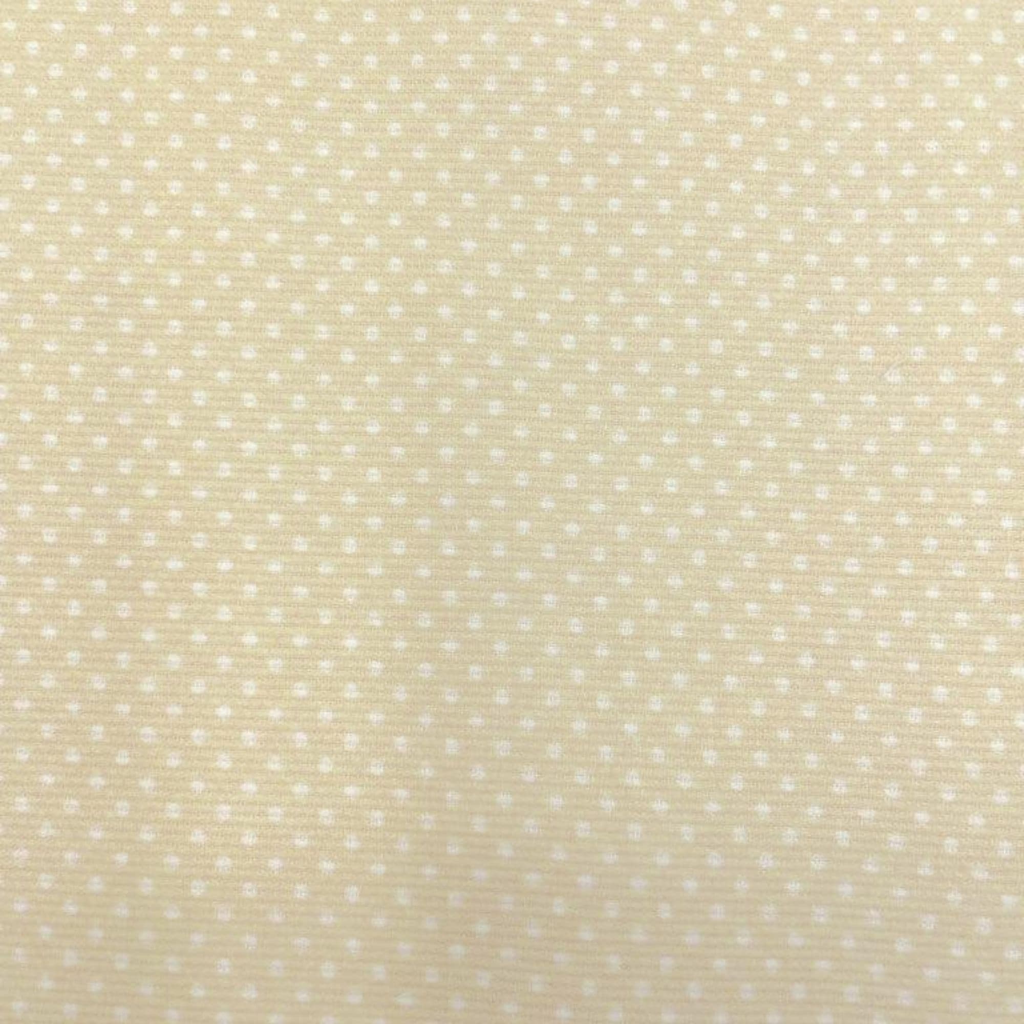 Tela Pique estampada algodón 100% topos blancos/ beige — imagen 1