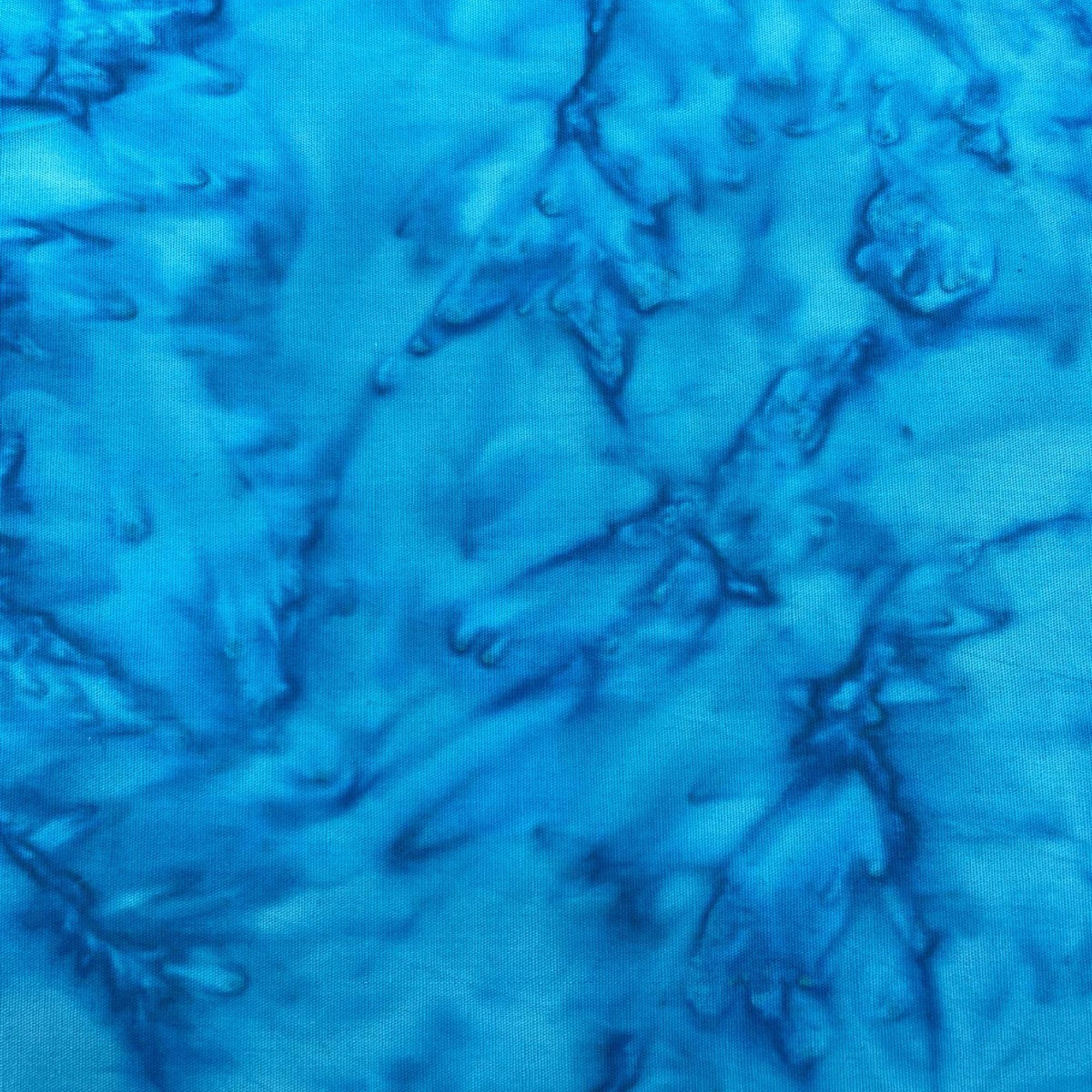 Tela batik algodón 100% fondo azul turquesa — imagen 1