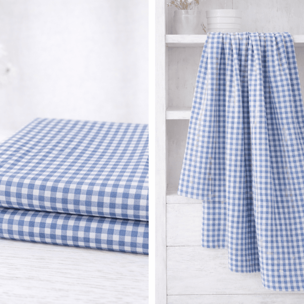 Algodón Vichy “Campo azul grisaceo” – Cuadro 5 mm – 150 cm — imagen 1